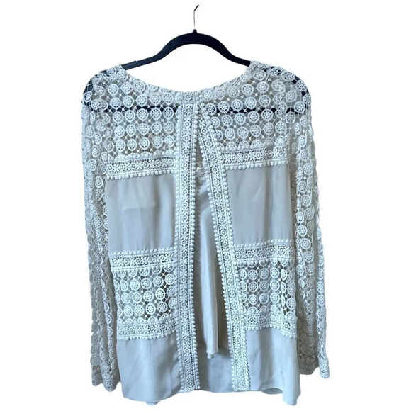 JOHNNY WAS 4 Love and Liberty Size Small Cream Lace Top - Picture 2 of 9